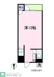 クラシカ国立 ワンルームの間取図画像