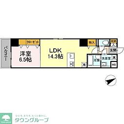 セントラル立川 1LDKの間取図画像