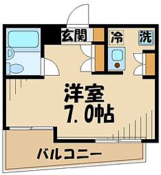 ドルチェ府中ツインエクセル ワンルームの間取図画像