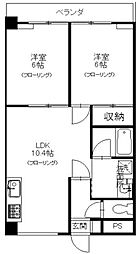 糟谷ビル南街 2LDKの間取図画像