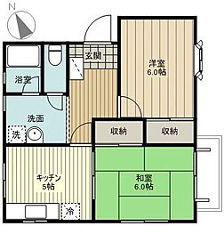パークビレッジA 2DKの間取図画像