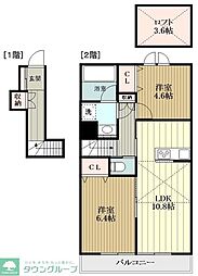仮称)国立市富士見台1-25新築計画 2LDKの間取図画像