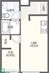 埼玉新都市交通 原市駅 徒歩9分の賃貸アパート 1階1LDKの間取り