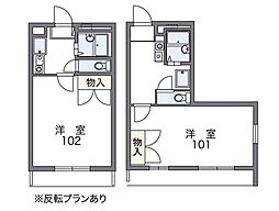 JR東北本線 蓮田駅 徒歩13分の賃貸アパート 1階1Kの間取り