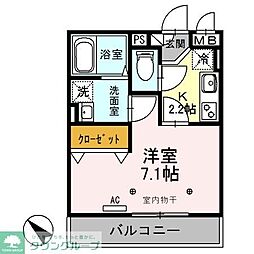 エスポアール 1Kの間取図画像