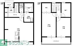 蓮田市上1丁目アパート 2LDKの間取図画像