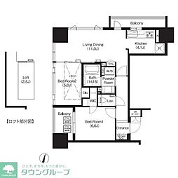 COMFORIA大宮 2LDKの間取図画像