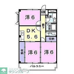 サン・マリッチ 3DKの間取図画像