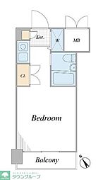 セントヒルズ武蔵浦和 1Kの間取図画像