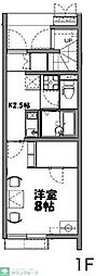 レオネクスト蓮 1Kの間取図画像