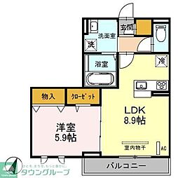 パルクみつまめ 1LDKの間取図画像
