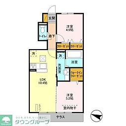 ヴィラ楓 2LDKの間取図画像