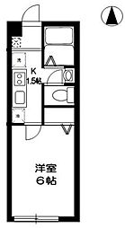 ヴィラート・日進 1Kの間取図画像