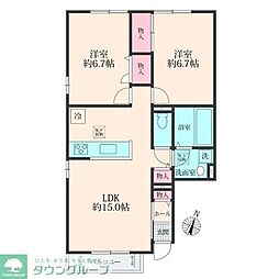 アイビスコート 2LDKの間取図画像