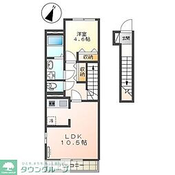 プランドール 1LDKの間取図画像