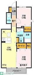 ファセリア 2LDKの間取図画像