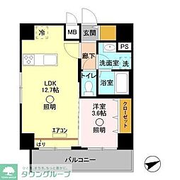 ガーデンハウス3大宮土呂駅前 1LDKの間取図画像