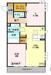 本郷の杜オーカ 2LDKの間取図画像