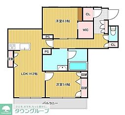 リッツ・リン 2LDKの間取図画像