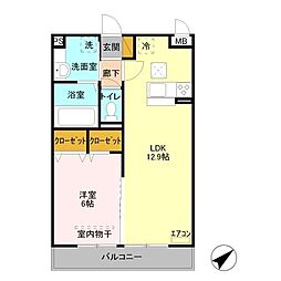 ロイヤルローズ 1LDKの間取図画像