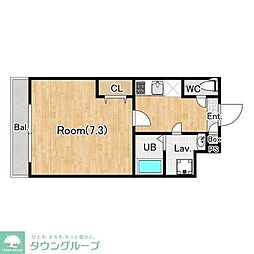 ジーメゾン春日部南中曽根 1Kの間取図画像