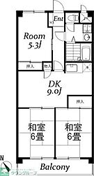 サンライズマンションB棟 3DKの間取図画像