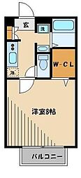 ウィスタ岸町 1Kの間取図画像