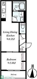 GRADUS大和田 1LDKの間取図画像