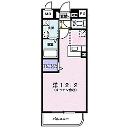 アンジュ・アビタシオン ワンルームの間取図画像