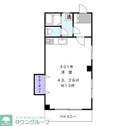 ジョイスタービル ワンルームの間取図画像