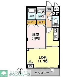 エクセレントヒルズ 1LDKの間取図画像