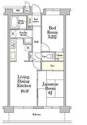 ミレニアム北浦和A棟 2LDKの間取図画像