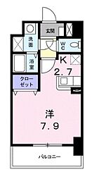 メルヴェーユ 1Kの間取図画像