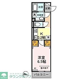 クレシアピア 1Kの間取図画像