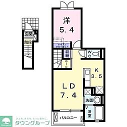 ラルーチェ 1LDKの間取図画像