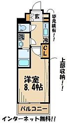 京王線 芦花公園駅 徒歩6分の賃貸マンション 5階1Kの間取り