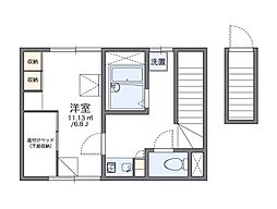 京王相模原線 京王多摩川駅 徒歩7分の賃貸アパート 2階1Kの間取り