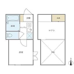 JR中央線 高円寺駅 徒歩9分の賃貸アパート 1階1Kの間取り