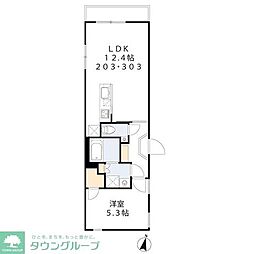 京王線 下高井戸駅 徒歩3分の賃貸マンション 2階1LDKの間取り