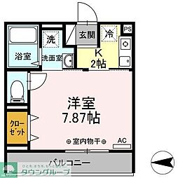 コンフォートゆうや 1Kの間取図画像