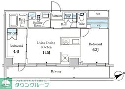 パークアクシス下北沢 2LDKの間取図画像