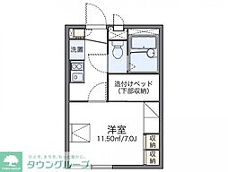 レオパレスレスポワール 1Kの間取図画像