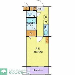 アヴィニティー調布南 1Kの間取図画像