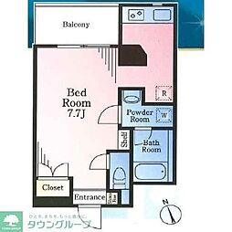 ハイネストレジデンス2 ワンルームの間取図画像