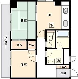 ミール千歳烏山 2DKの間取図画像