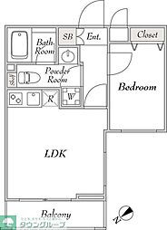 ミリアレジデンス桜新町 1LDKの間取図画像