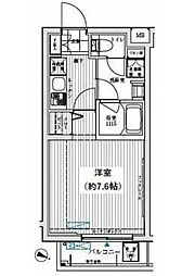 リライア烏山 1Kの間取図画像