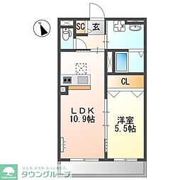 (仮称)調布市国領町4丁目新築マンション 1LDKの間取図画像