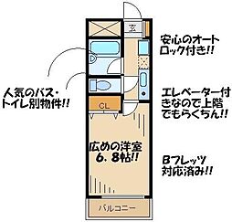 サン・パラッツオ参番館 1Kの間取図画像