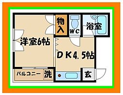 ピア.カルデナーレ 1DKの間取図画像